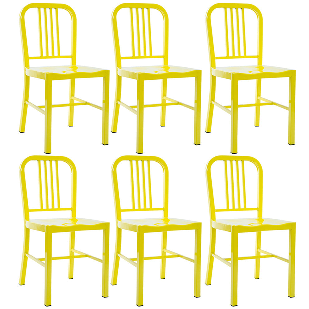 Industrial Dining Chair Windsor Back Side Chair with Metal Legs for Home Use Lemon Yellow 6 Piece Set Clearhalo ' kitchen&dining_furn' 'Dining Chairs' 'Dining Tables & Seating' 'dining_chair' 'furn' 'furn_dining_chair' 'Furniture' 'furniture_dining_chair' 'Kitchen & Dining Furniture' 'kitchen' 3467738