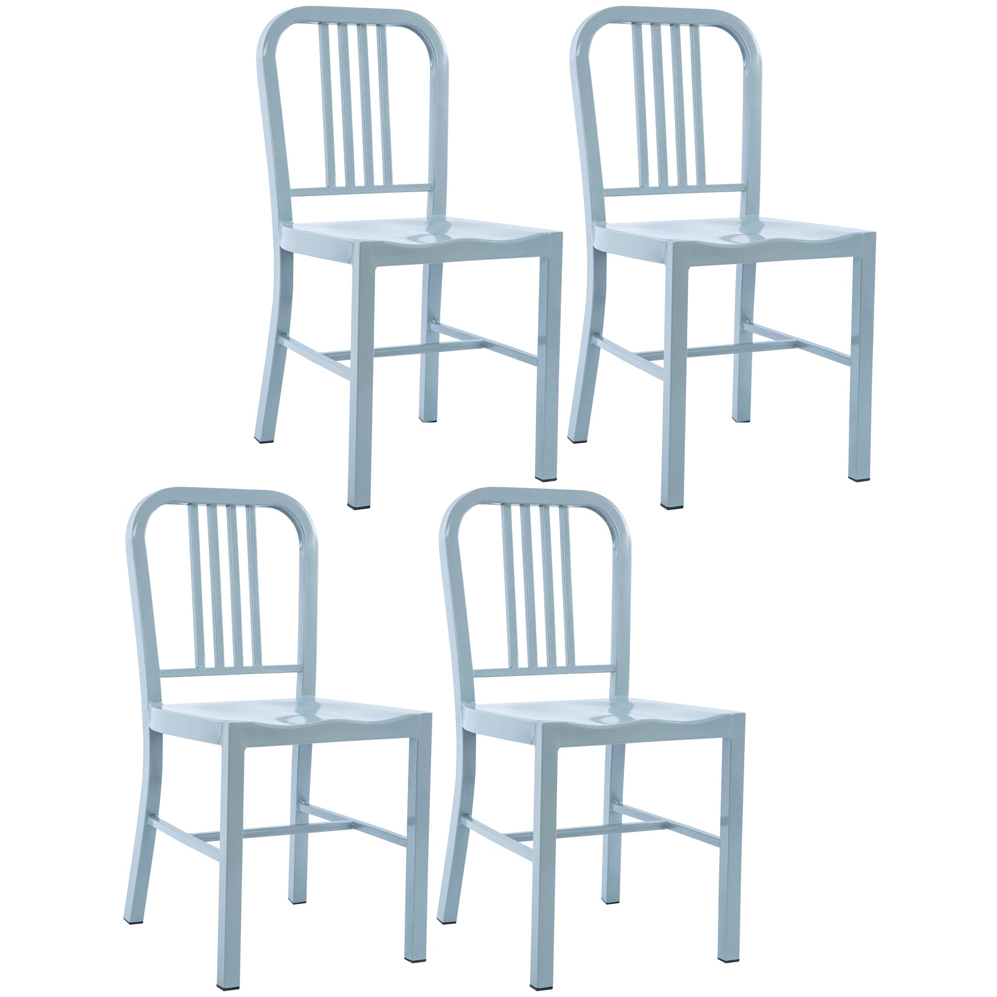 Industrial Dining Chair Windsor Back Side Chair with Metal Legs for Home Use Silver Gray 4 Piece Set Clearhalo ' kitchen&dining_furn' 'Dining Chairs' 'Dining Tables & Seating' 'dining_chair' 'furn' 'furn_dining_chair' 'Furniture' 'furniture_dining_chair' 'Kitchen & Dining Furniture' 'kitchen' 3467753