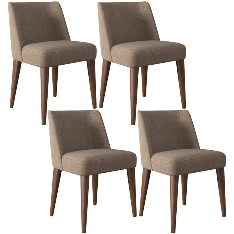 Scandinavian Ash Parsons Chair Gray Wood Dressing Chair in Natural Walnut Light Khaki 4 Piece Set Walnut Clearhalo ' kitchen&dining_furn' 'Dining Chairs' 'Dining Tables & Seating' 'dining_chair' 'furn' 'furn_dining_chair' 'Furniture' 'furniture_dining_chair' 'Kitchen & Dining Furniture' 'kitchen' 3467765