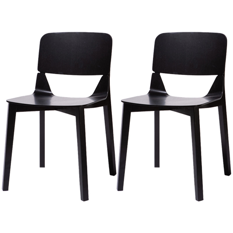 Contemporary Wood Dining Side Chair Open Back Dining Side Chair for Kitchen Black 2 Piece Set Clearhalo ' kitchen&dining_furn' 'Dining Chairs' 'Dining Tables & Seating' 'dining_chair' 'furn' 'furn_dining_chair' 'Furniture' 'furniture_dining_chair' 'Kitchen & Dining Furniture' 'kitchen' 3467797