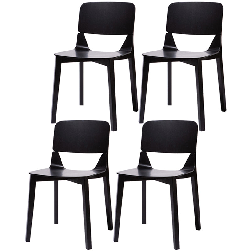 Contemporary Wood Dining Side Chair Open Back Dining Side Chair for Kitchen Black 4 Piece Set Clearhalo ' kitchen&dining_furn' 'Dining Chairs' 'Dining Tables & Seating' 'dining_chair' 'furn' 'furn_dining_chair' 'Furniture' 'furniture_dining_chair' 'Kitchen & Dining Furniture' 'kitchen' 3467798