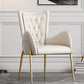 Leather and Velvet Dining Chairs Glam Style High Back Dining Arm Chair White 1 Piece Clearhalo ' kitchen&dining_furn' 'Dining Chairs' 'Dining Tables & Seating' 'dining_chair' 'furn' 'furn_dining_chair' 'Furniture' 'furniture_dining_chair' 'Kitchen & Dining Furniture' 'kitchen' 3467812