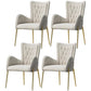 Leather and Velvet Dining Chairs Glam Style High Back Dining Arm Chair Off-White 4 Piece Set Clearhalo ' kitchen&dining_furn' 'Dining Chairs' 'Dining Tables & Seating' 'dining_chair' 'furn' 'furn_dining_chair' 'Furniture' 'furniture_dining_chair' 'Kitchen & Dining Furniture' 'kitchen' 3467831