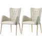 Leather and Velvet Dining Chairs Glam Style High Back Dining Arm Chair White 2 Piece Set Clearhalo ' kitchen&dining_furn' 'Dining Chairs' 'Dining Tables & Seating' 'dining_chair' 'furn' 'furn_dining_chair' 'Furniture' 'furniture_dining_chair' 'Kitchen & Dining Furniture' 'kitchen' 3467838