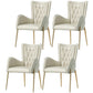 Leather and Velvet Dining Chairs Glam Style High Back Dining Arm Chair White 4 Piece Set Clearhalo ' kitchen&dining_furn' 'Dining Chairs' 'Dining Tables & Seating' 'dining_chair' 'furn' 'furn_dining_chair' 'Furniture' 'furniture_dining_chair' 'Kitchen & Dining Furniture' 'kitchen' 3467839