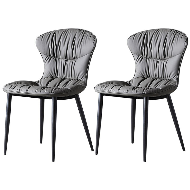 Nordic Style Dining Room Chair Upholstered Armless Dining Chairs with Metal Legs Grey 2 Piece Set Clearhalo ' kitchen&dining_furn' 'Dining Chairs' 'Dining Tables & Seating' 'dining_chair' 'furn' 'furn_dining_chair' 'Furniture' 'furniture_dining_chair' 'Kitchen & Dining Furniture' 'kitchen' 3467842