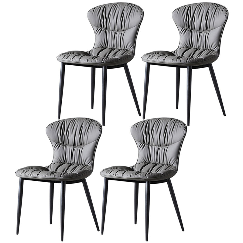 Nordic Style Dining Room Chair Upholstered Armless Dining Chairs with Metal Legs Grey 4 Piece Set Clearhalo ' kitchen&dining_furn' 'Dining Chairs' 'Dining Tables & Seating' 'dining_chair' 'furn' 'furn_dining_chair' 'Furniture' 'furniture_dining_chair' 'Kitchen & Dining Furniture' 'kitchen' 3467845