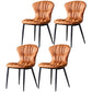 Nordic Style Dining Room Chair Upholstered Armless Dining Chairs with Metal Legs Orange 4 Piece Set Clearhalo ' kitchen&dining_furn' 'Dining Chairs' 'Dining Tables & Seating' 'dining_chair' 'furn' 'furn_dining_chair' 'Furniture' 'furniture_dining_chair' 'Kitchen & Dining Furniture' 'kitchen' 3467850