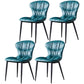 Nordic Style Dining Room Chair Upholstered Armless Dining Chairs with Metal Legs Navy 4 Piece Set Clearhalo ' kitchen&dining_furn' 'Dining Chairs' 'Dining Tables & Seating' 'dining_chair' 'furn' 'furn_dining_chair' 'Furniture' 'furniture_dining_chair' 'Kitchen & Dining Furniture' 'kitchen' 3467856