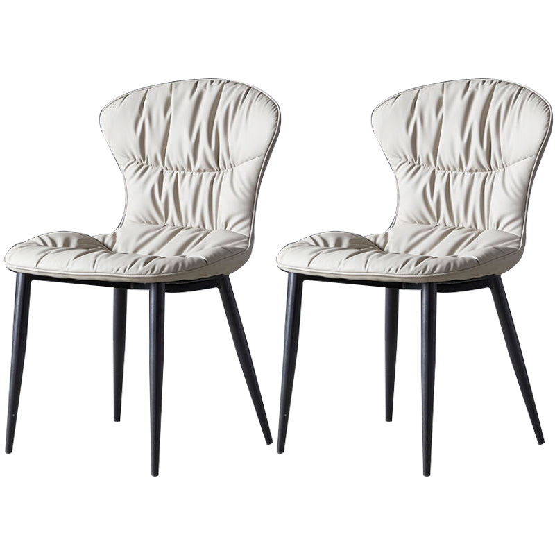 Nordic Style Dining Room Chair Upholstered Armless Dining Chairs with Metal Legs Light Gray 2 Piece Set Clearhalo ' kitchen&dining_furn' 'Dining Chairs' 'Dining Tables & Seating' 'dining_chair' 'furn' 'furn_dining_chair' 'Furniture' 'furniture_dining_chair' 'Kitchen & Dining Furniture' 'kitchen' 3467860