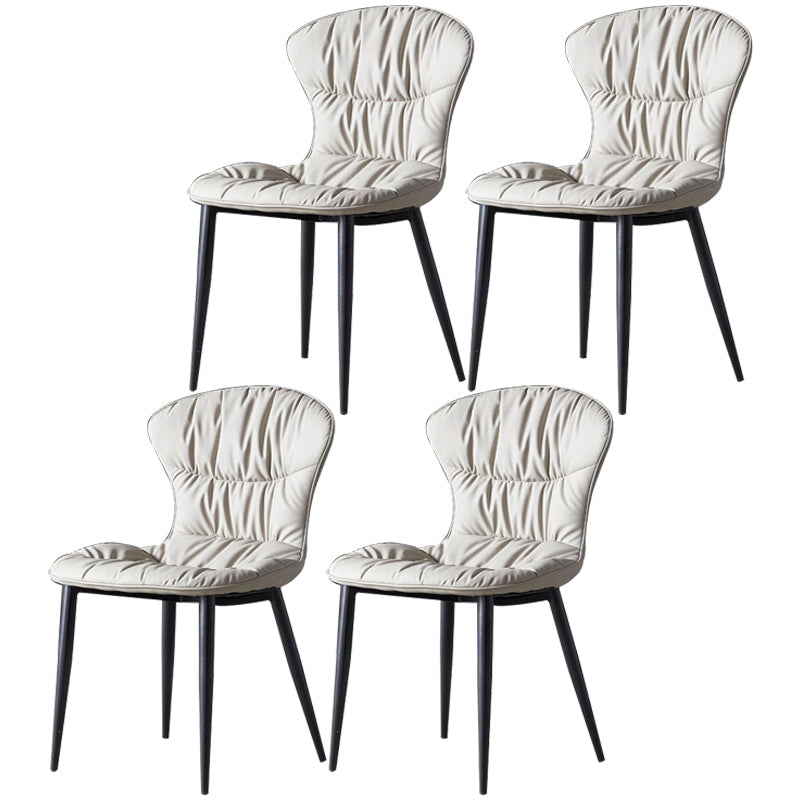 Nordic Style Dining Room Chair Upholstered Armless Dining Chairs with Metal Legs Light Gray 4 Piece Set Clearhalo ' kitchen&dining_furn' 'Dining Chairs' 'Dining Tables & Seating' 'dining_chair' 'furn' 'furn_dining_chair' 'Furniture' 'furniture_dining_chair' 'Kitchen & Dining Furniture' 'kitchen' 3467862
