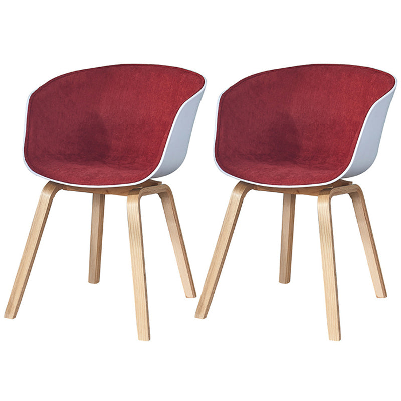 Modern White Solid Back Dining Arm Chair Wood Kitchen Dining Arm Chair Red 2 Piece Set Clearhalo ' kitchen&dining_furn' 'Dining Chairs' 'Dining Tables & Seating' 'dining_chair' 'furn' 'furn_dining_chair' 'Furniture' 'furniture_dining_chair' 'Kitchen & Dining Furniture' 'kitchen' 3467864