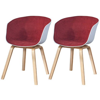 Modern White Solid Back Dining Arm Chair Wood Kitchen Dining Arm Chair Red 2 Piece Set Clearhalo ' kitchen&dining_furn' 'Dining Chairs' 'Dining Tables & Seating' 'dining_chair' 'furn' 'furn_dining_chair' 'Furniture' 'furniture_dining_chair' 'Kitchen & Dining Furniture' 'kitchen' 3467864