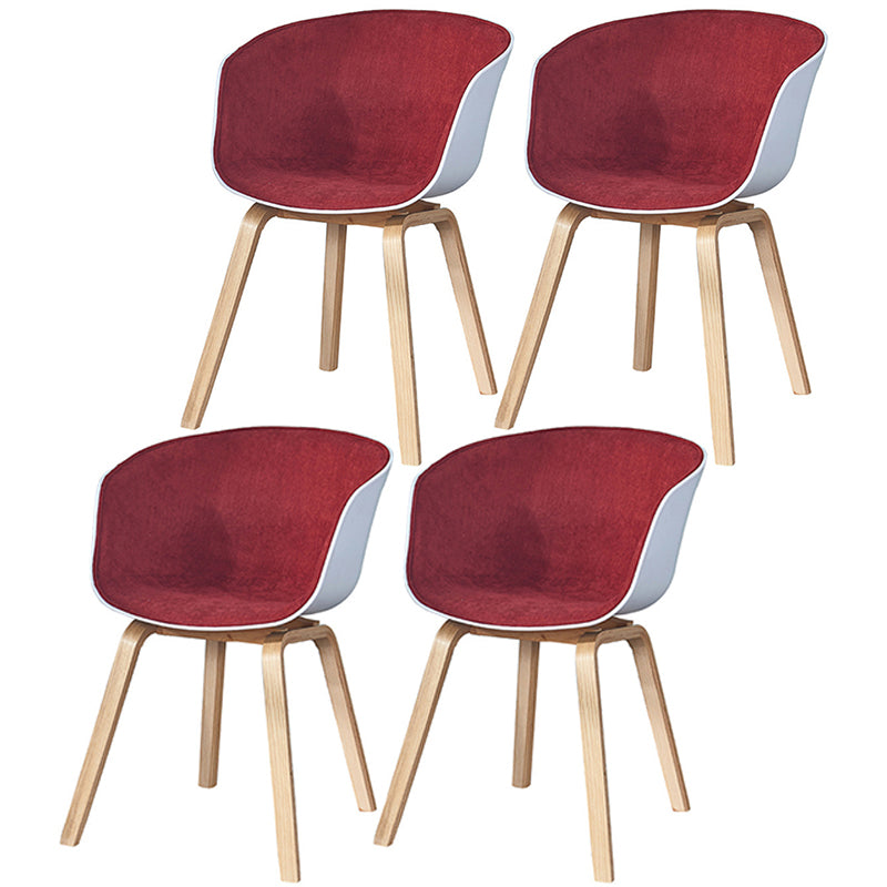 Modern White Solid Back Dining Arm Chair Wood Kitchen Dining Arm Chair Red 4 Piece Set Clearhalo ' kitchen&dining_furn' 'Dining Chairs' 'Dining Tables & Seating' 'dining_chair' 'furn' 'furn_dining_chair' 'Furniture' 'furniture_dining_chair' 'Kitchen & Dining Furniture' 'kitchen' 3467865