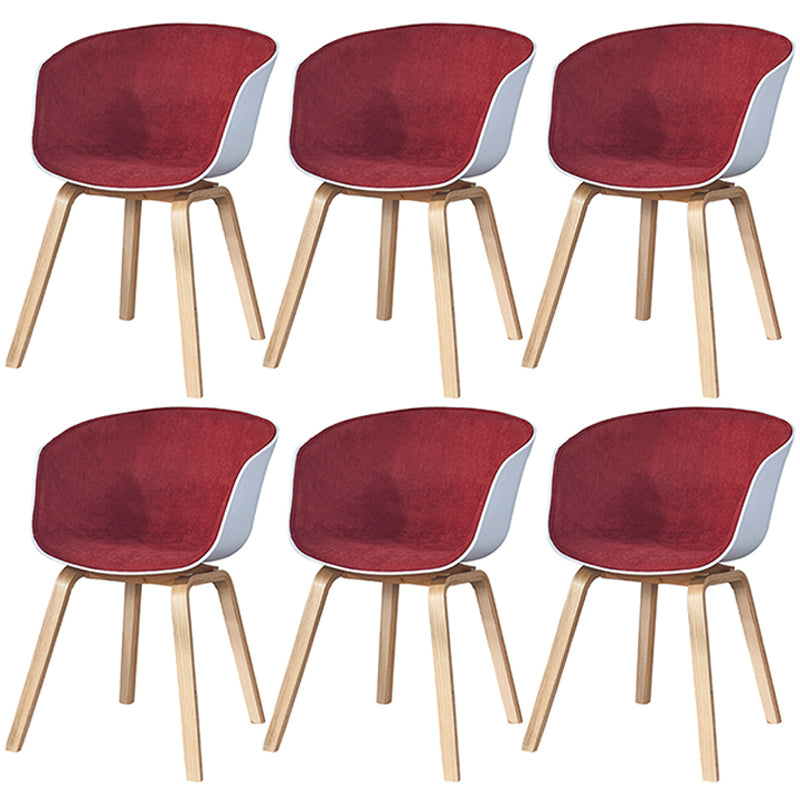 Modern White Solid Back Dining Arm Chair Wood Kitchen Dining Arm Chair Red 6 Piece Set Clearhalo ' kitchen&dining_furn' 'Dining Chairs' 'Dining Tables & Seating' 'dining_chair' 'furn' 'furn_dining_chair' 'Furniture' 'furniture_dining_chair' 'Kitchen & Dining Furniture' 'kitchen' 3467867