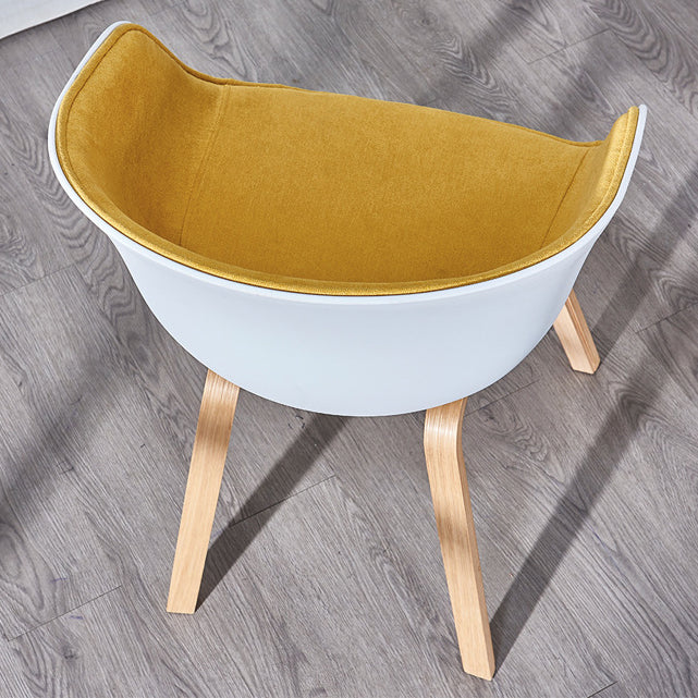 Modern White Solid Back Dining Arm Chair Wood Kitchen Dining Arm Chair Clearhalo ' kitchen&dining_furn' 'Dining Chairs' 'Dining Tables & Seating' 'dining_chair' 'furn' 'furn_dining_chair' 'Furniture' 'furniture_dining_chair' 'Kitchen & Dining Furniture' 'kitchen' 3467875