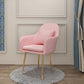 Scandinavian Dining Arm Chair Solid Back Chair with Metal Legs for Home Use Pink 1 Piece Brass Gold Clearhalo ' kitchen&dining_furn' 'Dining Chairs' 'Dining Tables & Seating' 'dining_chair' 'furn' 'furn_dining_chair' 'Furniture' 'furniture_dining_chair' 'Kitchen & Dining Furniture' 'kitchen' 3467886