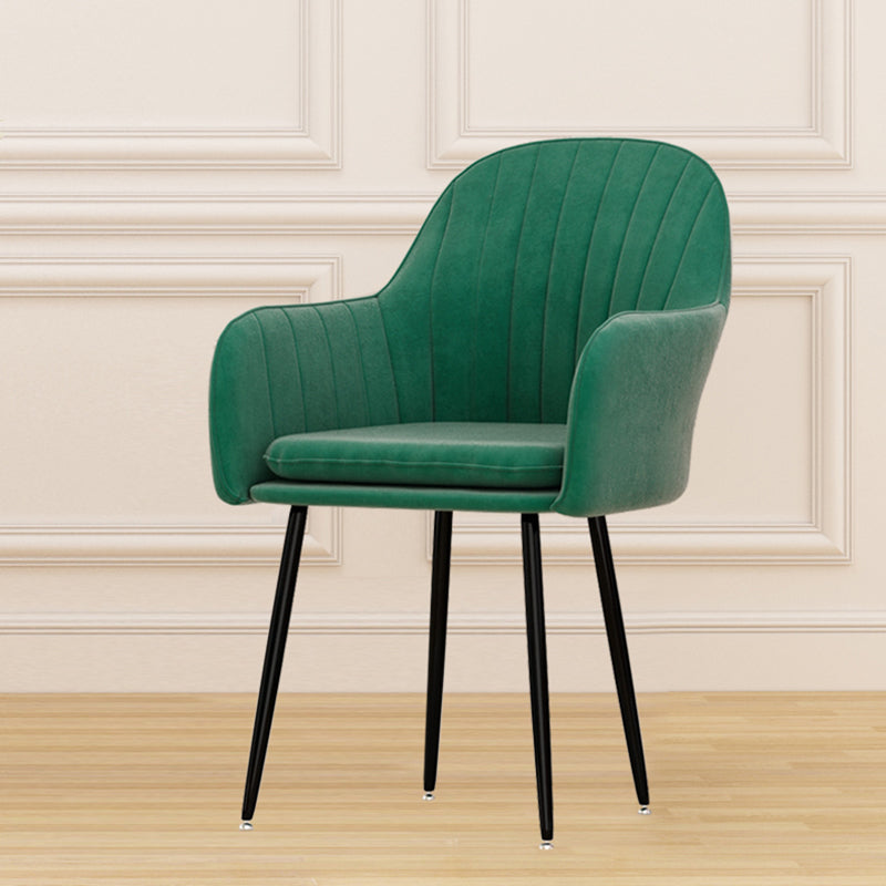 Scandinavian Dining Arm Chair Solid Back Chair with Metal Legs for Home Use Clearhalo ' kitchen&dining_furn' 'Dining Chairs' 'Dining Tables & Seating' 'dining_chair' 'furn' 'furn_dining_chair' 'Furniture' 'furniture_dining_chair' 'Kitchen & Dining Furniture' 'kitchen' 3467888