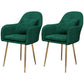 Scandinavian Dining Arm Chair Solid Back Chair with Metal Legs for Home Use Blackish Green 2 Piece Set Brass Gold Clearhalo ' kitchen&dining_furn' 'Dining Chairs' 'Dining Tables & Seating' 'dining_chair' 'furn' 'furn_dining_chair' 'Furniture' 'furniture_dining_chair' 'Kitchen & Dining Furniture' 'kitchen' 3467903