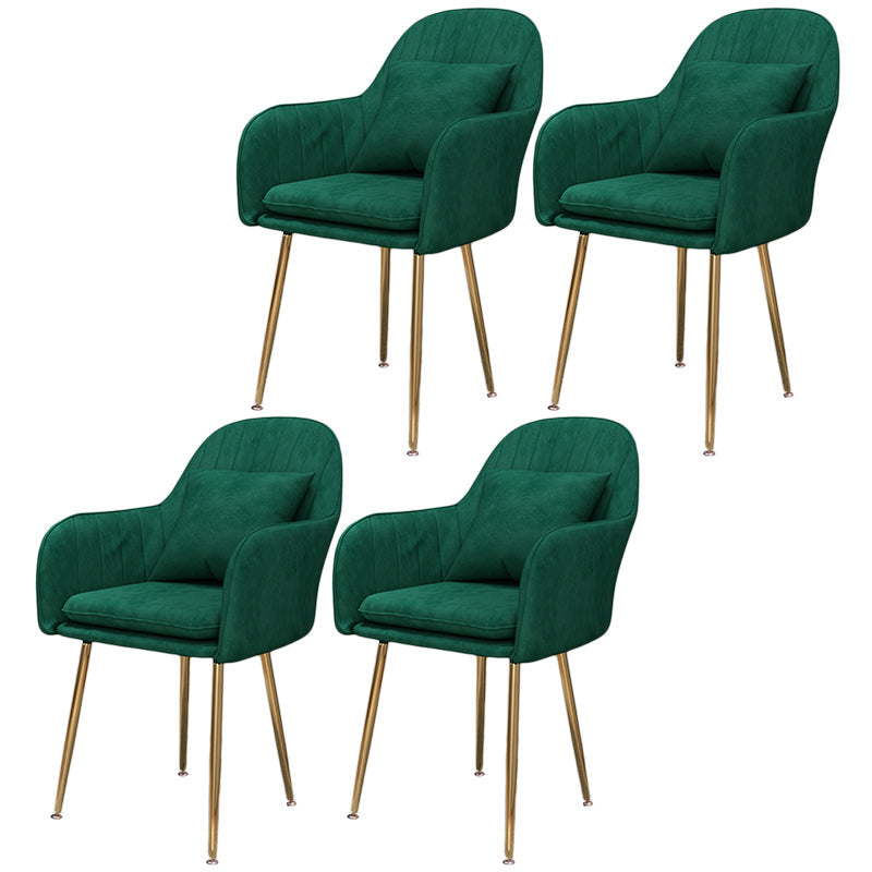 Scandinavian Dining Arm Chair Solid Back Chair with Metal Legs for Home Use Blackish Green 4 Piece Set Brass Gold Clearhalo ' kitchen&dining_furn' 'Dining Chairs' 'Dining Tables & Seating' 'dining_chair' 'furn' 'furn_dining_chair' 'Furniture' 'furniture_dining_chair' 'Kitchen & Dining Furniture' 'kitchen' 3467904