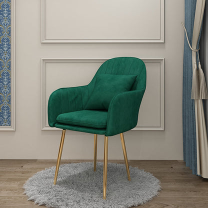 Scandinavian Dining Arm Chair Solid Back Chair with Metal Legs for Home Use Blackish Green 1 Piece Brass Gold Clearhalo ' kitchen&dining_furn' 'Dining Chairs' 'Dining Tables & Seating' 'dining_chair' 'furn' 'furn_dining_chair' 'Furniture' 'furniture_dining_chair' 'Kitchen & Dining Furniture' 'kitchen' 3467905