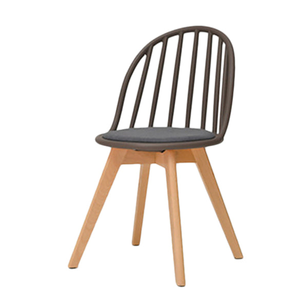 Scandinavian Dining Chair Windsor Back Side Chair with Wood Legs for Home Use Grey 1 Piece Clearhalo ' kitchen&dining_furn' 'Dining Chairs' 'Dining Tables & Seating' 'dining_chair' 'furn' 'furn_dining_chair' 'Furniture' 'furniture_dining_chair' 'Kitchen & Dining Furniture' 'kitchen' 3467913
