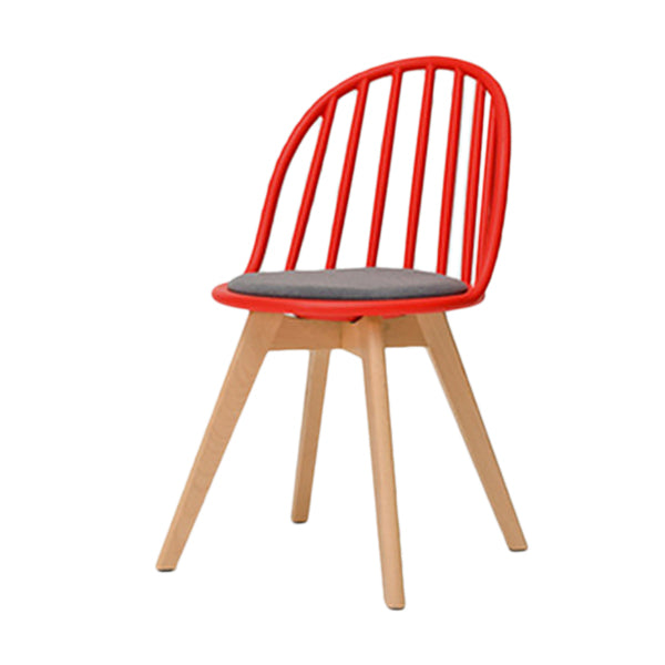 Scandinavian Dining Chair Windsor Back Side Chair with Wood Legs for Home Use Red 1 Piece Clearhalo ' kitchen&dining_furn' 'Dining Chairs' 'Dining Tables & Seating' 'dining_chair' 'furn' 'furn_dining_chair' 'Furniture' 'furniture_dining_chair' 'Kitchen & Dining Furniture' 'kitchen' 3467914