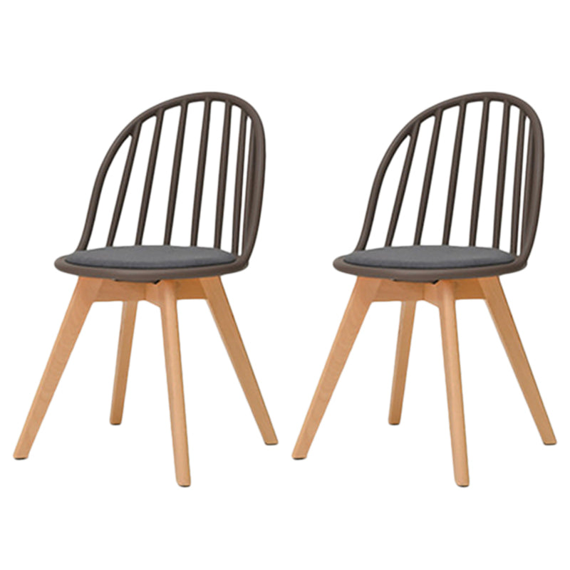 Scandinavian Dining Chair Windsor Back Side Chair with Wood Legs for Home Use Grey 2 Piece Set Clearhalo ' kitchen&dining_furn' 'Dining Chairs' 'Dining Tables & Seating' 'dining_chair' 'furn' 'furn_dining_chair' 'Furniture' 'furniture_dining_chair' 'Kitchen & Dining Furniture' 'kitchen' 3467919