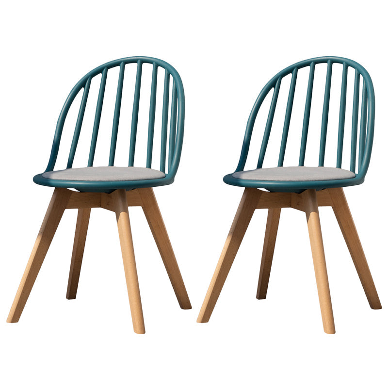 Scandinavian Dining Chair Windsor Back Side Chair with Wood Legs for Home Use Blackish Green 2 Piece Set Clearhalo ' kitchen&dining_furn' 'Dining Chairs' 'Dining Tables & Seating' 'dining_chair' 'furn' 'furn_dining_chair' 'Furniture' 'furniture_dining_chair' 'Kitchen & Dining Furniture' 'kitchen' 3467923
