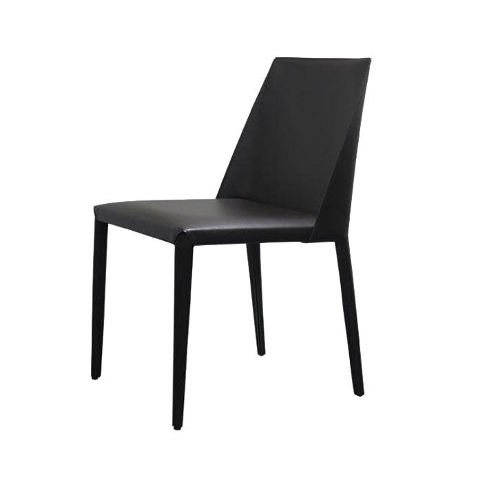 Modern Dining Chair 18'' Wide Solid Back Chair with 4 Legs for Home Use Black 1 Piece Clearhalo ' kitchen&dining_furn' 'Dining Chairs' 'Dining Tables & Seating' 'dining_chair' 'furn' 'furn_dining_chair' 'Furniture' 'furniture_dining_chair' 'Kitchen & Dining Furniture' 'kitchen' 3467941