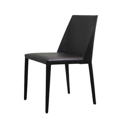 Modern Dining Chair 18'' Wide Solid Back Chair with 4 Legs for Home Use Black 1 Piece Clearhalo ' kitchen&dining_furn' 'Dining Chairs' 'Dining Tables & Seating' 'dining_chair' 'furn' 'furn_dining_chair' 'Furniture' 'furniture_dining_chair' 'Kitchen & Dining Furniture' 'kitchen' 3467941