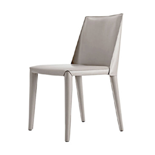 Modern Dining Chair 18'' Wide Solid Back Chair with 4 Legs for Home Use Light Gray 1 Piece Clearhalo ' kitchen&dining_furn' 'Dining Chairs' 'Dining Tables & Seating' 'dining_chair' 'furn' 'furn_dining_chair' 'Furniture' 'furniture_dining_chair' 'Kitchen & Dining Furniture' 'kitchen' 3467943