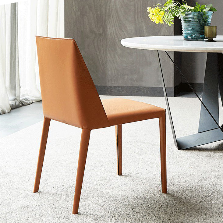 Modern Dining Chair 18'' Wide Solid Back Chair with 4 Legs for Home Use Clearhalo ' kitchen&dining_furn' 'Dining Chairs' 'Dining Tables & Seating' 'dining_chair' 'furn' 'furn_dining_chair' 'Furniture' 'furniture_dining_chair' 'Kitchen & Dining Furniture' 'kitchen' 3467944