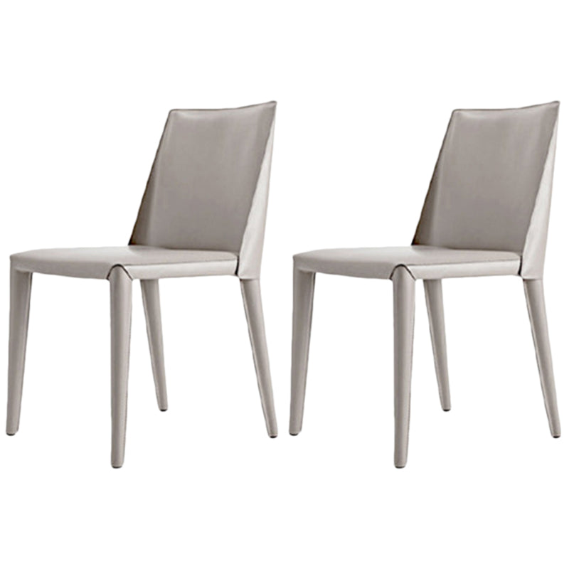 Modern Dining Chair 18'' Wide Solid Back Chair with 4 Legs for Home Use Light Gray 2 Piece Set Clearhalo ' kitchen&dining_furn' 'Dining Chairs' 'Dining Tables & Seating' 'dining_chair' 'furn' 'furn_dining_chair' 'Furniture' 'furniture_dining_chair' 'Kitchen & Dining Furniture' 'kitchen' 3467953