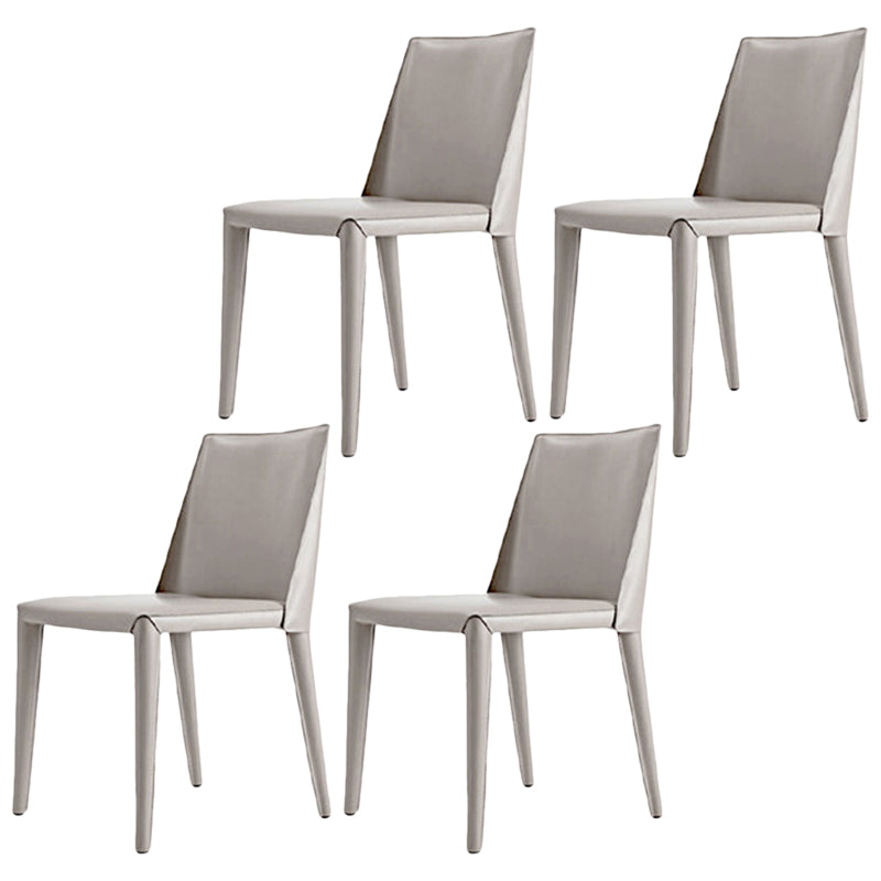 Modern Dining Chair 18'' Wide Solid Back Chair with 4 Legs for Home Use Light Gray 4 Piece Set Clearhalo ' kitchen&dining_furn' 'Dining Chairs' 'Dining Tables & Seating' 'dining_chair' 'furn' 'furn_dining_chair' 'Furniture' 'furniture_dining_chair' 'Kitchen & Dining Furniture' 'kitchen' 3467954