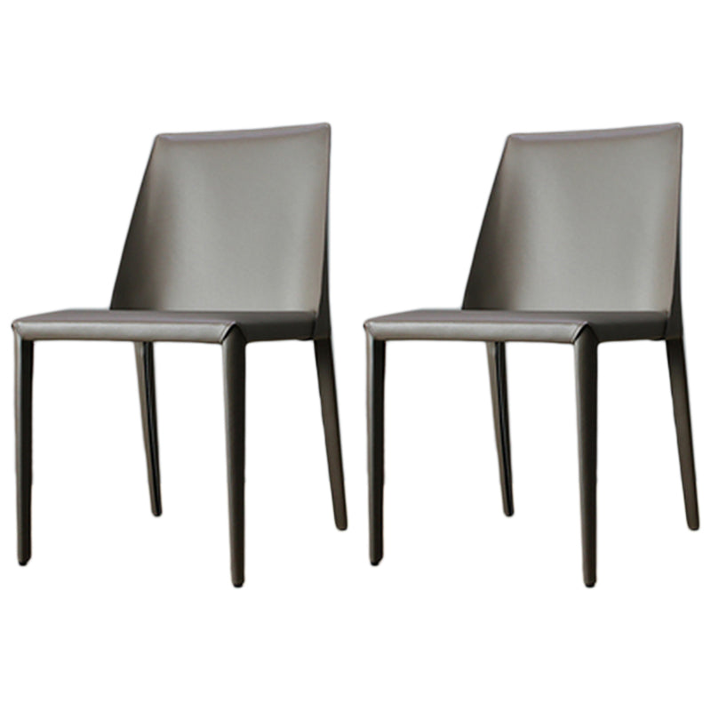 Modern Dining Chair 18'' Wide Solid Back Chair with 4 Legs for Home Use Grey 2 Piece Set Clearhalo ' kitchen&dining_furn' 'Dining Chairs' 'Dining Tables & Seating' 'dining_chair' 'furn' 'furn_dining_chair' 'Furniture' 'furniture_dining_chair' 'Kitchen & Dining Furniture' 'kitchen' 3467956