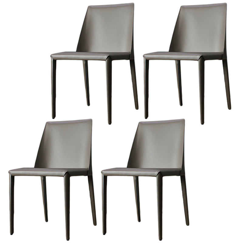 Modern Dining Chair 18'' Wide Solid Back Chair with 4 Legs for Home Use Grey 4 Piece Set Clearhalo ' kitchen&dining_furn' 'Dining Chairs' 'Dining Tables & Seating' 'dining_chair' 'furn' 'furn_dining_chair' 'Furniture' 'furniture_dining_chair' 'Kitchen & Dining Furniture' 'kitchen' 3467958