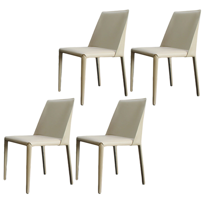 Modern Dining Chair 18'' Wide Solid Back Chair with 4 Legs for Home Use Beige 4 Piece Set Clearhalo ' kitchen&dining_furn' 'Dining Chairs' 'Dining Tables & Seating' 'dining_chair' 'furn' 'furn_dining_chair' 'Furniture' 'furniture_dining_chair' 'Kitchen & Dining Furniture' 'kitchen' 3467961