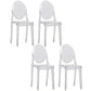 Contemporary Plastic Dining Chair Open Back Chair with 4 Legs for Home Clear 4 Piece Set Clearhalo ' kitchen&dining_furn' 'Dining Chairs' 'Dining Tables & Seating' 'dining_chair' 'furn' 'furn_dining_chair' 'Furniture' 'furniture_dining_chair' 'Kitchen & Dining Furniture' 'kitchen' 3467965