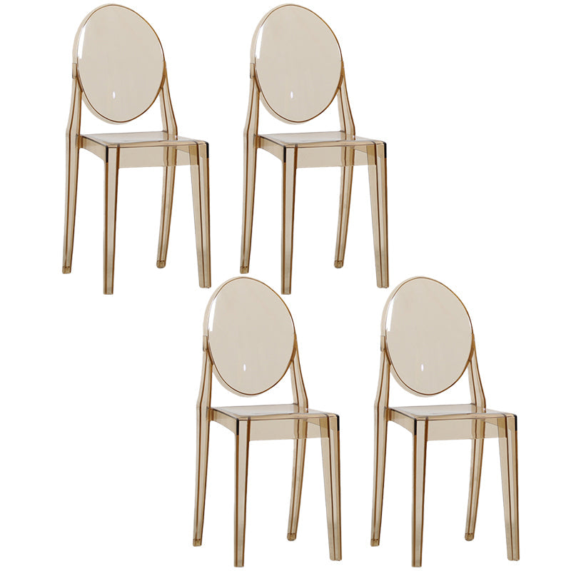 Contemporary Plastic Dining Chair Open Back Chair with 4 Legs for Home Coffee 4 Piece Set Clearhalo ' kitchen&dining_furn' 'Dining Chairs' 'Dining Tables & Seating' 'dining_chair' 'furn' 'furn_dining_chair' 'Furniture' 'furniture_dining_chair' 'Kitchen & Dining Furniture' 'kitchen' 3467972