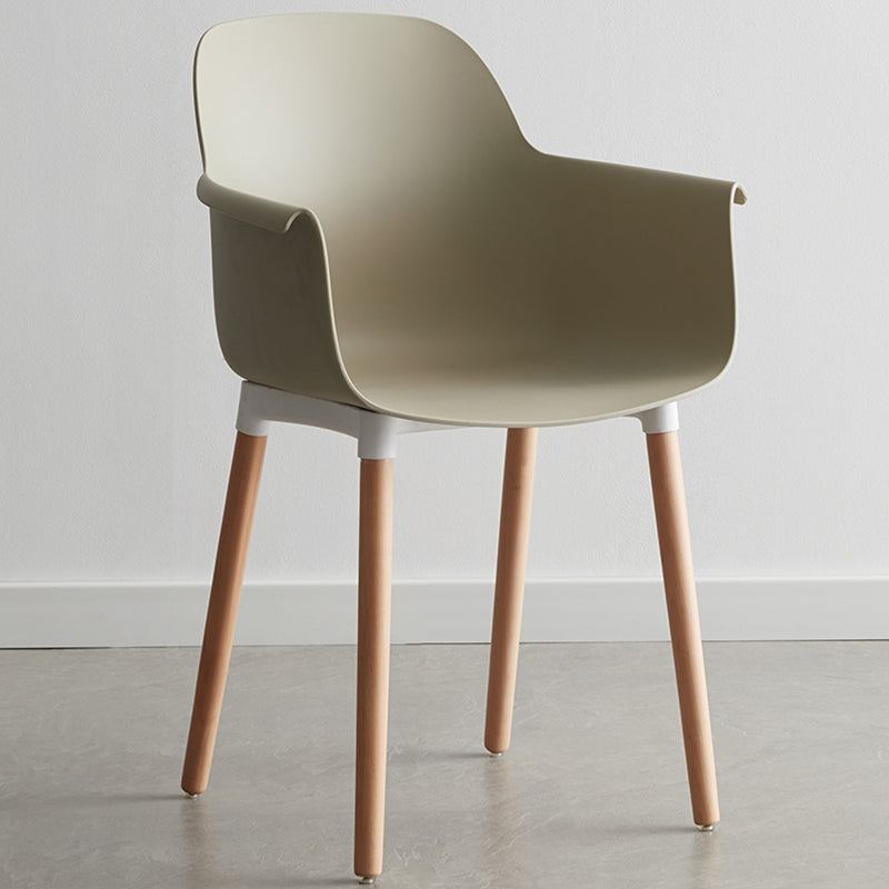 Scandinavian Dining Arm Chair Solid Back Chair with Wood Legs for Home Use Camel 1 Piece Wood Clearhalo ' kitchen&dining_furn' 'Dining Chairs' 'Dining Tables & Seating' 'dining_chair' 'Furniture' 'furniture_dining_chair' 'Kitchen & Dining Furniture' 'kitchen' 3467980