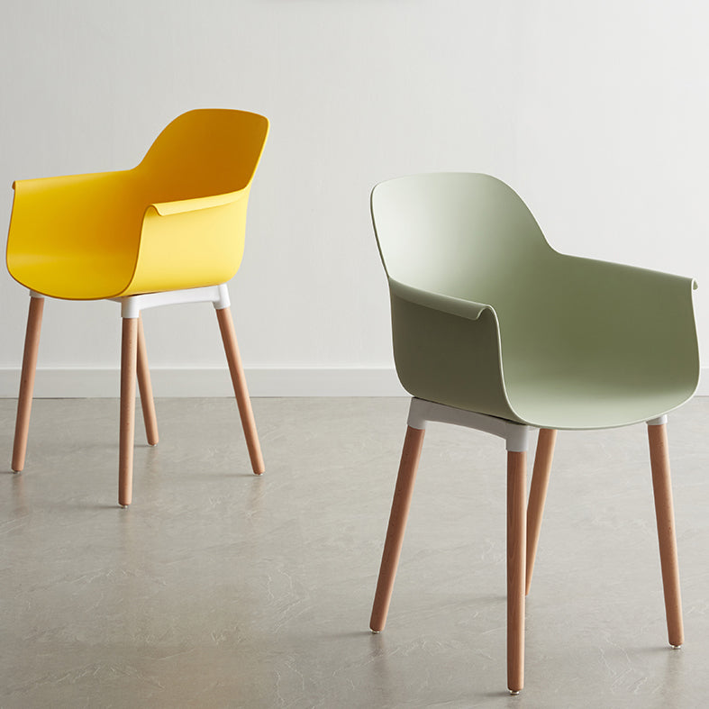 Scandinavian Dining Arm Chair Solid Back Chair with Wood Legs for Home Use Clearhalo ' kitchen&dining_furn' 'Dining Chairs' 'Dining Tables & Seating' 'dining_chair' 'Furniture' 'furniture_dining_chair' 'Kitchen & Dining Furniture' 'kitchen' 3467982