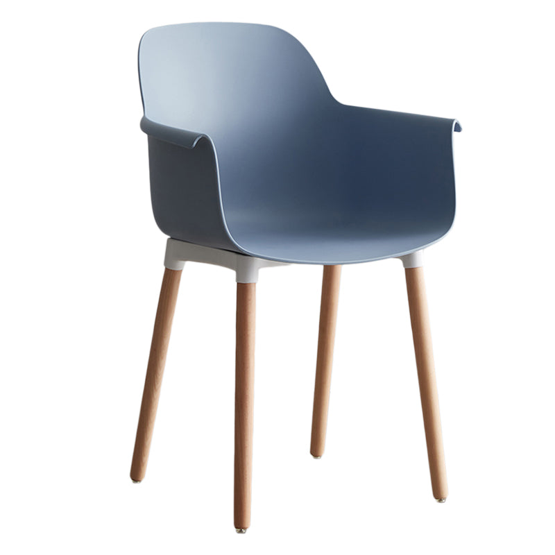 Scandinavian Dining Arm Chair Solid Back Chair with Wood Legs for Home Use Clearhalo ' kitchen&dining_furn' 'Dining Chairs' 'Dining Tables & Seating' 'dining_chair' 'Furniture' 'furniture_dining_chair' 'Kitchen & Dining Furniture' 'kitchen' 3467984