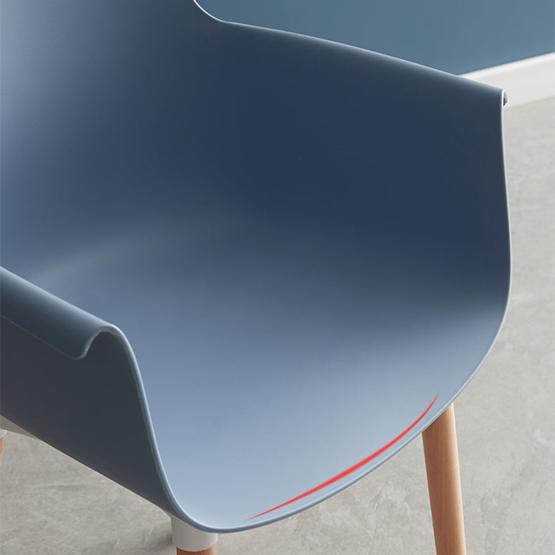 Scandinavian Dining Arm Chair Solid Back Chair with Wood Legs for Home Use Clearhalo ' kitchen&dining_furn' 'Dining Chairs' 'Dining Tables & Seating' 'dining_chair' 'Furniture' 'furniture_dining_chair' 'Kitchen & Dining Furniture' 'kitchen' 3467988