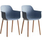Scandinavian Dining Arm Chair Solid Back Chair with Wood Legs for Home Use Blue Set of 2 Wood Clearhalo ' kitchen&dining_furn' 'Dining Chairs' 'Dining Tables & Seating' 'dining_chair' 'Furniture' 'furniture_dining_chair' 'Kitchen & Dining Furniture' 'kitchen' 3467992
