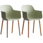 Scandinavian Dining Arm Chair Solid Back Chair with Wood Legs for Home Use Green Set of 2 Wood Clearhalo ' kitchen&dining_furn' 'Dining Chairs' 'Dining Tables & Seating' 'dining_chair' 'Furniture' 'furniture_dining_chair' 'Kitchen & Dining Furniture' 'kitchen' 3467995