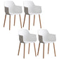 Scandinavian Dining Arm Chair Solid Back Chair with Wood Legs for Home Use White Set of 4 Wood Clearhalo ' kitchen&dining_furn' 'Dining Chairs' 'Dining Tables & Seating' 'dining_chair' 'Furniture' 'furniture_dining_chair' 'Kitchen & Dining Furniture' 'kitchen' 3468000