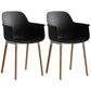 Scandinavian Dining Arm Chair Solid Back Chair with Wood Legs for Home Use Black Set of 2 Wood Clearhalo ' kitchen&dining_furn' 'Dining Chairs' 'Dining Tables & Seating' 'dining_chair' 'Furniture' 'furniture_dining_chair' 'Kitchen & Dining Furniture' 'kitchen' 3468003