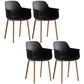 Scandinavian Dining Arm Chair Solid Back Chair with Wood Legs for Home Use Black Set of 4 Wood Clearhalo ' kitchen&dining_furn' 'Dining Chairs' 'Dining Tables & Seating' 'dining_chair' 'Furniture' 'furniture_dining_chair' 'Kitchen & Dining Furniture' 'kitchen' 3468004