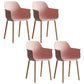 Scandinavian Dining Arm Chair Solid Back Chair with Wood Legs for Home Use Pink Set of 4 Wood Clearhalo ' kitchen&dining_furn' 'Dining Chairs' 'Dining Tables & Seating' 'dining_chair' 'Furniture' 'furniture_dining_chair' 'Kitchen & Dining Furniture' 'kitchen' 3468006